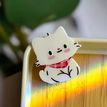 Creative Kitty Pendant Cartoon Acrylic Cat Keyring Fashion Scarf Cat Keychain Couple чёрный