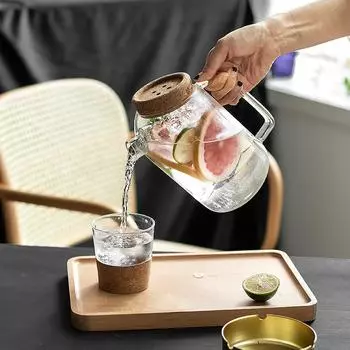 Creative Large Capacity Transparent Glass Teapot Heat Resistant Kettle Office Tea Pot Coffee Maker Household Juice Water Jug