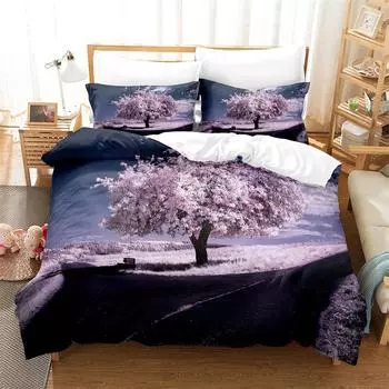 Creative Leaves Bedding Set Purple Tree Duvet Cover Set 3d Digital Printing Bed Linen Queen King Size Bedding Set Fashion Design 70x133cm 2pcs