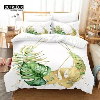 Creative Leaves Duvet Cover Set, Fashion Bedding Set, Soft Comfortable Breathable Duvet Cover, For Bedroom Guest Room Decor EU single(135x200cm)