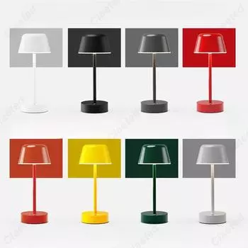 Creative LED Mushroom Metal Touch Infinite Dimming Lighting Cute and Portable Bedside Lamp Living Room Dining Room Lighting A&USB Rechargeable