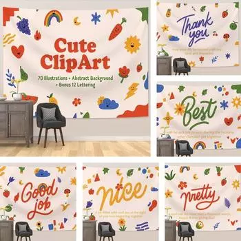 Креативный фон с буквами Гобелен для украшения стен дома Гобелен для спальни, гостиной Гобелен 100x75cm