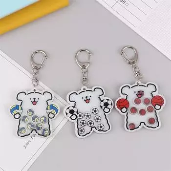 Creative Line Puppy Shake It Футбол Баскетбол Волейбол Брелок Милый Мультфильм Собака Украшения Смешные Акриловые Сумки Подвески Подарки