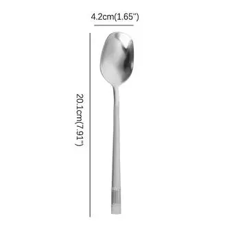 Creative Long Handle Wall Hanging Spoon Stainless Steel Dessert Mixing Ice Cream серебряный
