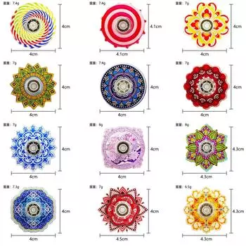 Creative Mandala Graffiti Retro Wind Fingertip Gyro Colorful Small Gyro Decompression Toy Small Gift
