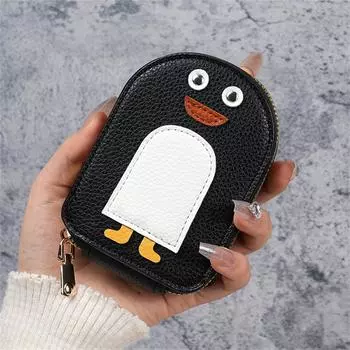 Creative MengMeng Penguin degaussing card package women s zipper multi-card bank card holder driver s license compact card holde