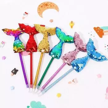 Creative Mermaid Ballpoint Pen Walking Ball Pens Princess Stationery Cute Signature School Student Kawaii Writing Supplies синий