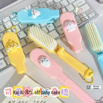 Creative Mini Cartoon Folding Comb for Kids - Soft Teeth, Portable, Ideal for Hairdressing and Bangs