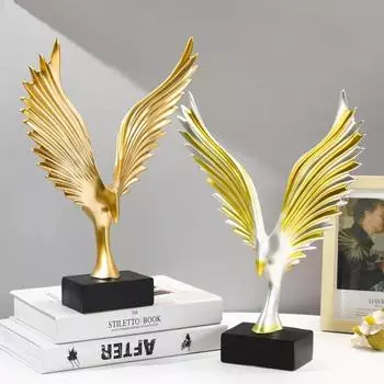 Creative Modern Home Decoration Angel Wings Wine Cabinet Decoration Study Office Desktop Decoration Grand Plan Home Accessories