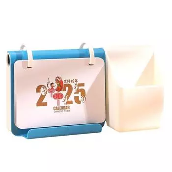 Creative Multi-function Desk Calendar Plastic Pen Holder Desktop Storage Box Save Space