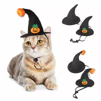 Creative new pet funny supplies, cat Halloween hats, pumpkin smiley headgear, dog funny headgear average size