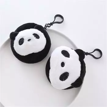 Creative Panda Earphone Set Wallet Car Keychain Backpack Hanging Decoration Cute Keychain Gift New кофейный