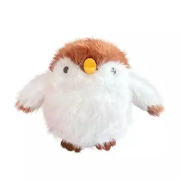 Creative Parrot Sparrow Bird Pendant Plush Toy Doll Keychain With Ring Bell Coconut Cocoa