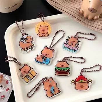 Creative Pendant Key Chain Funny Car Keys Chain Children s Gift Capybara Keychain Couple Style 4