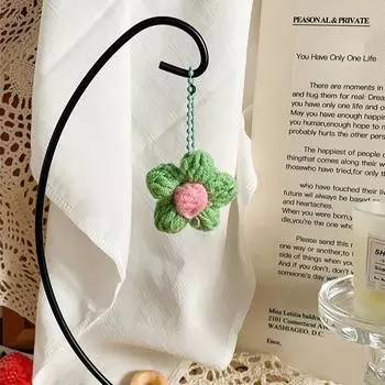 Creative Persimmon Peanut Flower Strawberry Knitted Pendant For Bag Decoration Puff Flower
