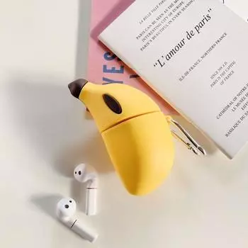 Creative Personalized Three-Dimensional Banana AirPods Pro Protective Case for Apple 123 Generation Wireless Bluetooth Earbuds Case AirPods1/2 generation Banana + Hook