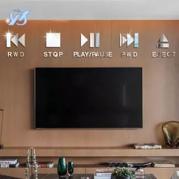 Creative player mirror decorative wall sticker living room TV background wall