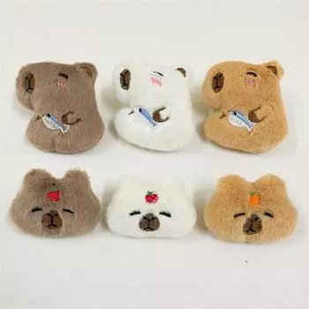 Creative Plush Capybara Brooch Orange Plush Badge Pin Exquisite Plush Capybara Pin Backpack Decor dark brown-body
