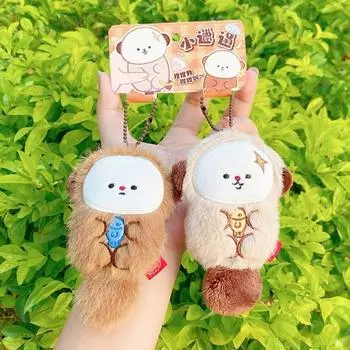 Creative Press To Beep Otter Keychain Plush Bleeping Seal Keyring Sea Dog Pendant Bag Hanging Otter