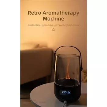 Creative retro flame essential oil aromatherapy machine office bedroom camping portable portable humidifier cross-border USB Type-C чёрный