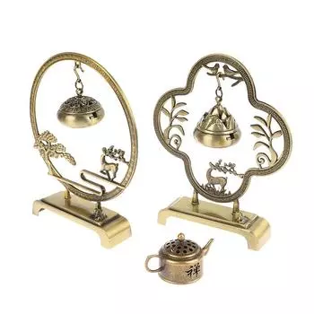 Creative Retro Hollow Out Hanging Incense Burner Holder Incense Diffuse Metal Incense Holder Home Living Room Decor 12.1*12.0cm