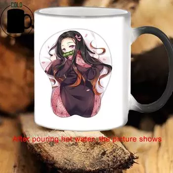 Creative Sexy Geisha Discoloration Mug BSKT-088 Color Change Mugs Coffee Cups Ceramic Cup Personalized Gifts Drinkware Custom 350ml