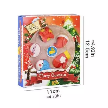 Creative shape Christmas eraser cute student stationery detachable assembly Santa Claus snowman toy