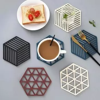 Creative Silicone Table Mat Coaster Hot Dishes Potholder Placemat Multifunctional Pot Holders For Kitchen Heat Resistant Pads 7cm