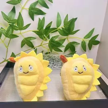 Creative Simulated Fruit Durian Plush Keychain Cute Cartoon Durian Plush Toy Keychain Backpack Decoration Accessories Gifts