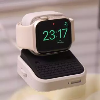 Creative Small Computer Cute Watch Base Apple Light gray