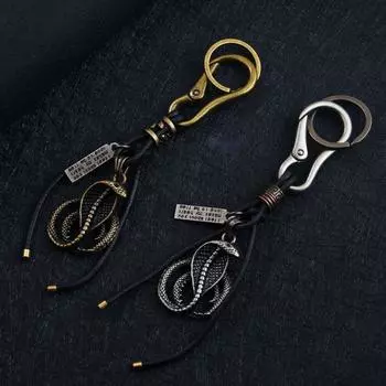 Creative Snake Key Ring Personalized Car Keychain Portable Bag Metal Pendant Men Style 1