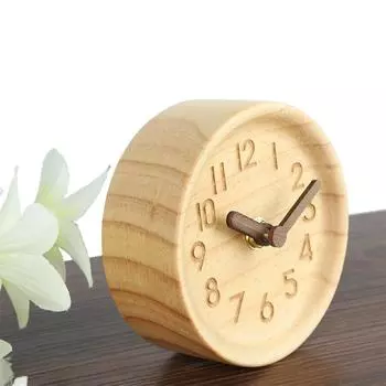 Креативный будильник из цельного дерева, модная деревянная игла, бесшумные маленькие настольные часы, оригинальное дерево
