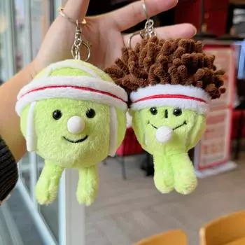 Creative Spit Bubble Tennis Plush Doll Pendant Rugby Doll Pendant One Size