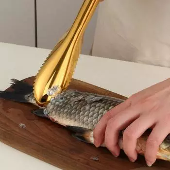 Креативный скребок из нержавеющей стали для очистки рыбьей чешуи, ручной многоцелевой быстрый скребок, небольшой бытовой кухонный инструмент с одним крючком для очистки рыбьей чешуи A367 stainless steel fish scales planer