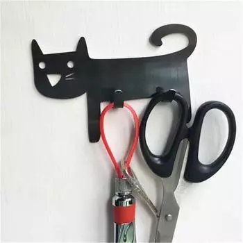 Креативные крючки из нержавеющей стали, крючки для кошек, антиадгезионные на задней стенке, держатель для двери, вешалка для хранения одежды, настенный крючок