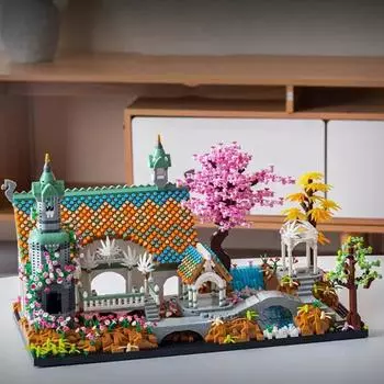 Creative Street View Micro Diamond Block Значки Фильм Властелин колец Строительные блоки Кирпич Замок Ривенделл Street View Игрушки