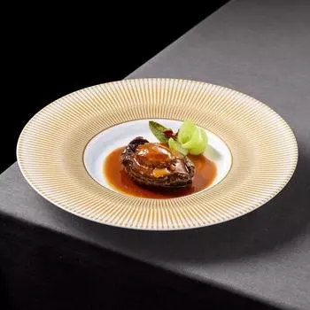 Creative Striped Ceramic Dinner Plate Restaurant Dessert Plate Dim Sum Plate Salad Plates Molecular Food Specialty Tableware