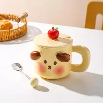 Creative Super Cute Cartoon Ceramic Mug Gift Home Cup Coffee Cup Water Cup Couple Breakfast Cup 401-500ml