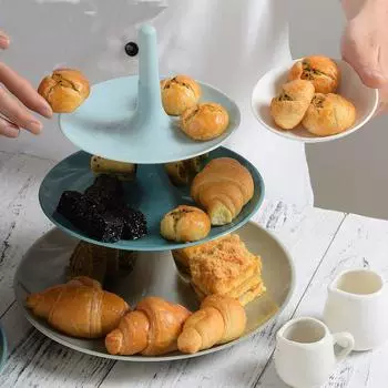 Creative Three-Layer Fruit Plate Cake Rack Kitchen Living Room Dessert Wedding Birthday Shelf Vegetable Storage