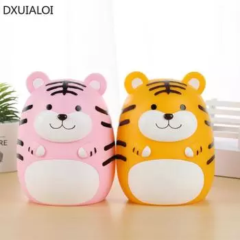 Creative tiger Piggy Bank Children s room Decoration anti-fall Vinyl Piggy Bank Birthday gift saving box money safe DXUIALOI