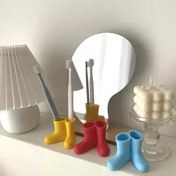 Creative Toothbrush Holder Rain Shoe Shape Storage Silicone Tooth Brush Dispenser Bathroom Organizer Accessories Tools красный