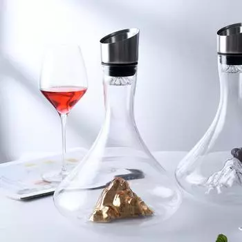 Creative Transparent Iceberg Design Wine Decanter, Lead-Free Crystal Glass, Wine Accessories, Barware Decanters, 1.5L