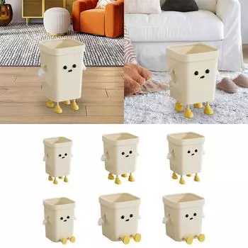 Creative Trash Can Multifunction Cartoon Lightweight Open Top Waste Basket Dustbin for Home Bathroom Kitchen Dorm Living Room