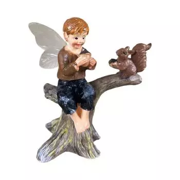 Creative Tree Stump Boy Resin Craft Room Bedroom Garden Decoration Desktop Ornament Craft One Size