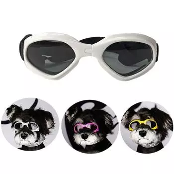 Creative UV Protection Foldable Pet Glasses Adjustable Strap Colorful Dog Sunglasses Plastic Dog Sunscreen Glasses Photos Props чёрный