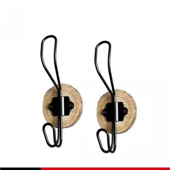 Creative Village Ins Solid Wood Hook Door Door Behind The Wall Wood Non-punch Adhesive Coat Cap Key Hook Up and Down