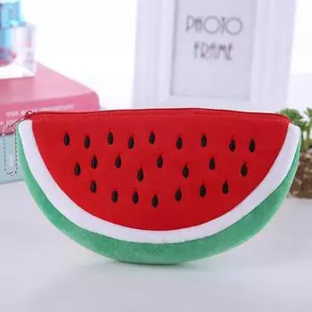 Creative Watermelon Plush Pencil Case Kawaii Pencilcase School Pen Case Bag красный