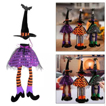 Creative Witch Wine Bottle Cover for Halloween Gatherings фиолетовый