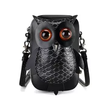 Creative Women s Bags, European and American Punk Women s Single-shoulder Crossbody Bags, Niche Owl Loose Change Small Square Bags