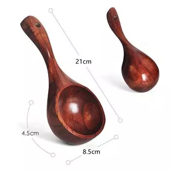 Creative Wooden Ramen Spoon Tableware Bouillon Soup Ladle Japanese Style Short Handle Water Scoop Home Kitchen Accessories